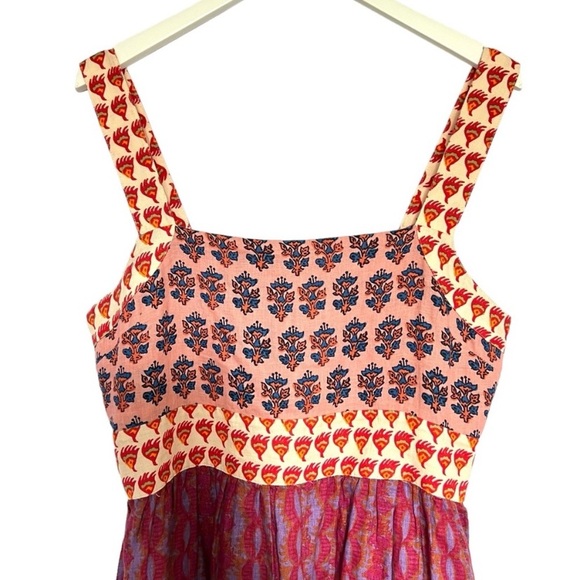 Faherty Grace Maxi Dress Bali Bloom Linen Size L - Picture 9 of 15